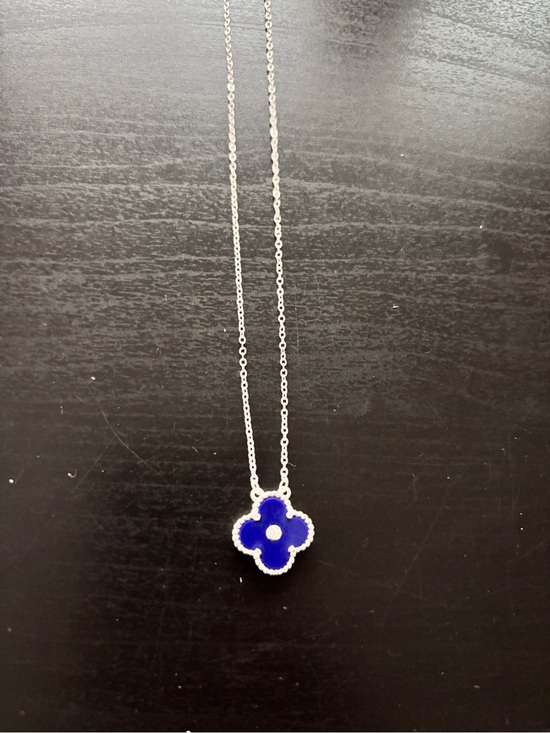 Jewelry - Blue Four-Petal Pendant Necklace - Brand
